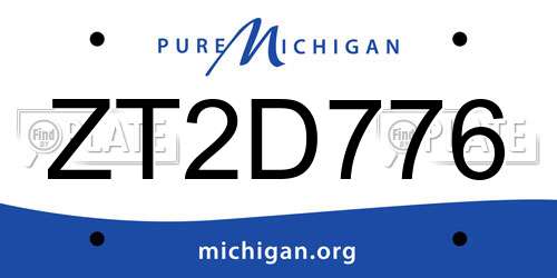 ZT2D776 Michigan License Plate