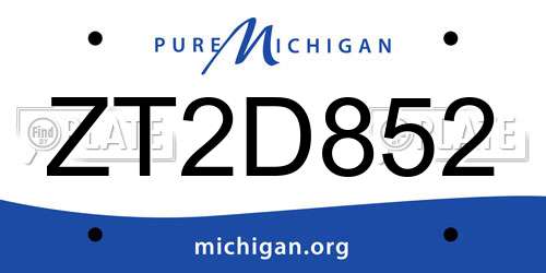 ZT2D852 Michigan License Plate