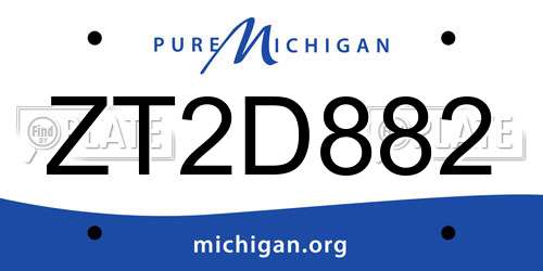 ZT2D882 Michigan License Plate