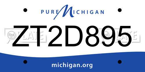 ZT2D895 Michigan License Plate