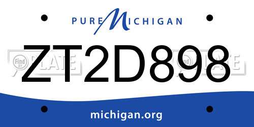 ZT2D898 Michigan License Plate