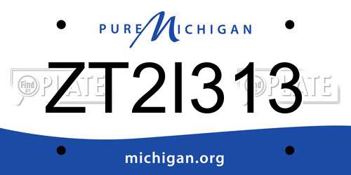 ZT2I313 Michigan License Plate