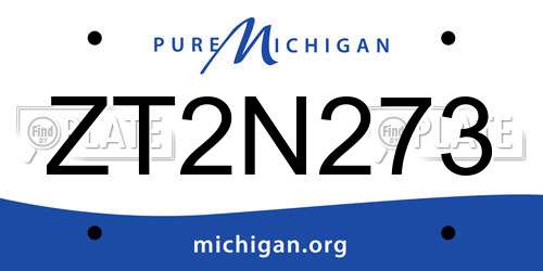 ZT2N273 Michigan License Plate