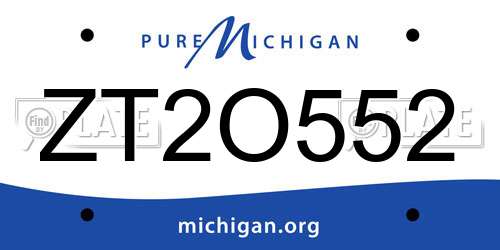 ZT2O552 Michigan License Plate