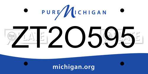 ZT2O595 Michigan License Plate