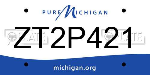 ZT2P421 Michigan License Plate