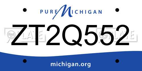 ZT2Q552 Michigan License Plate