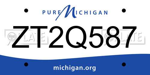 ZT2Q587 Michigan License Plate