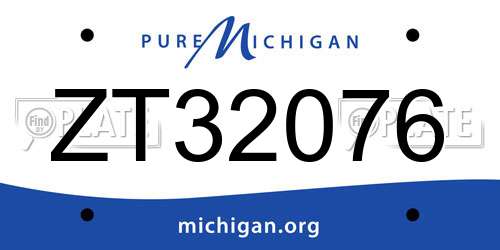 ZT32076 Michigan License Plate