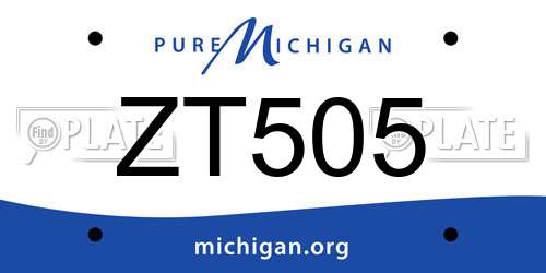 ZT505 Michigan License Plate