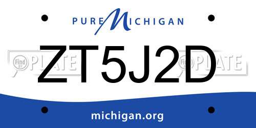 ZT5J2D Michigan License Plate