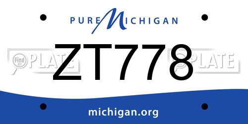 ZT778 Michigan License Plate