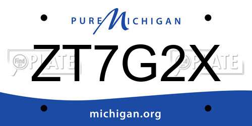 ZT7G2X Michigan License Plate