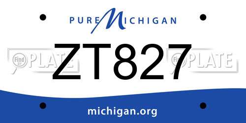 ZT827 Michigan License Plate