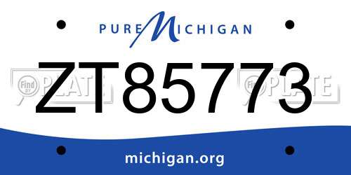 ZT85773 Michigan License Plate
