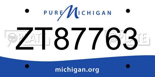 ZT87763 Michigan License Plate