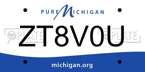 ZT8V0U Michigan License Plate