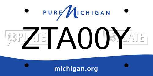 ZTA00Y Michigan License Plate