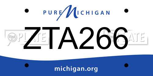 ZTA266 Michigan License Plate