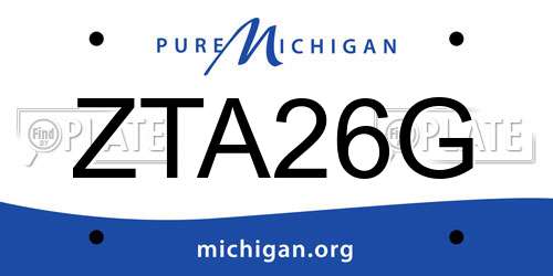 ZTA26G Michigan License Plate