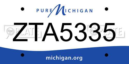 ZTA5335 Michigan License Plate