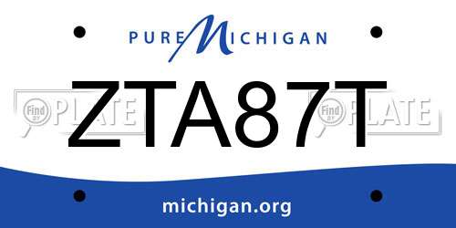 ZTA87T Michigan License Plate