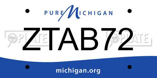ZTAB72 Michigan License Plate