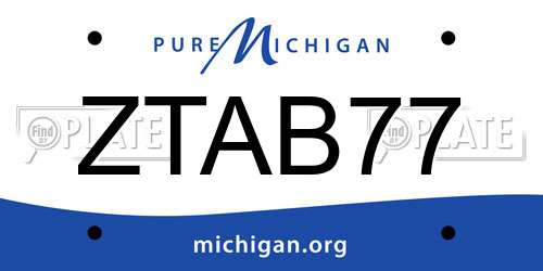 ZTAB77 Michigan License Plate
