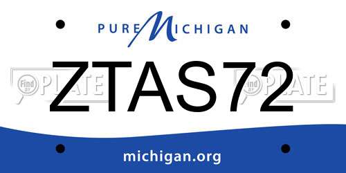 ZTAS72 Michigan License Plate