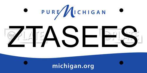 ZTASEES Michigan License Plate