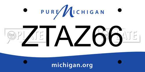 ZTAZ66 Michigan License Plate