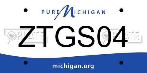 ZTGS04 Michigan License Plate