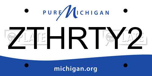 ZTHRTY2 Michigan License Plate