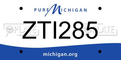 ZTI285 Michigan License Plate