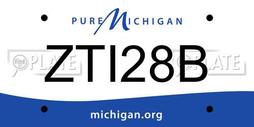 ZTI28B Michigan License Plate