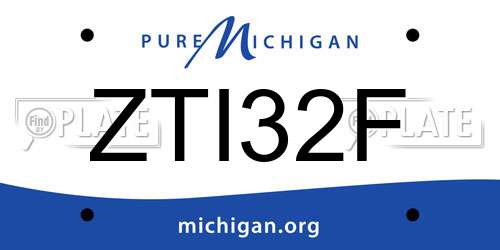 ZTI32F Michigan License Plate