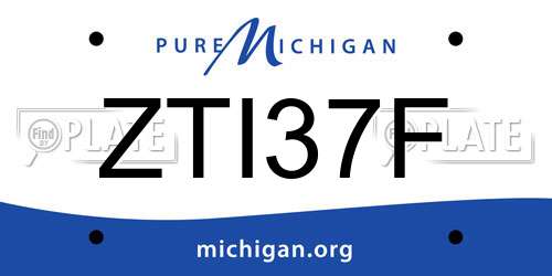 ZTI37F Michigan License Plate