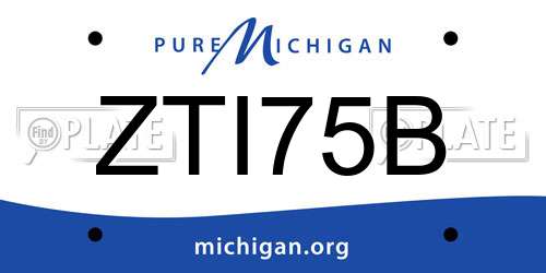 ZTI75B Michigan License Plate