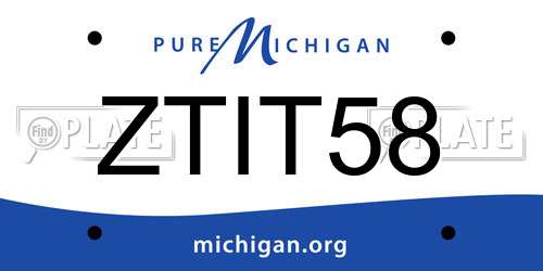 ZTIT58 Michigan License Plate