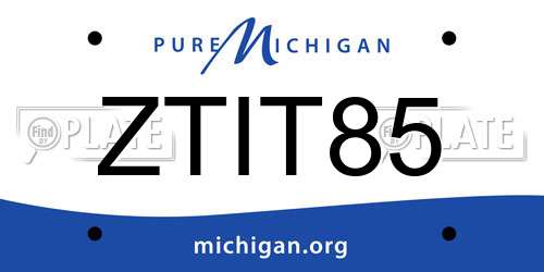 ZTIT85 Michigan License Plate
