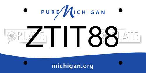 ZTIT88 Michigan License Plate