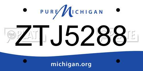 ZTJ5288 Michigan License Plate