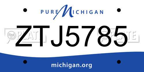 ZTJ5785 Michigan License Plate