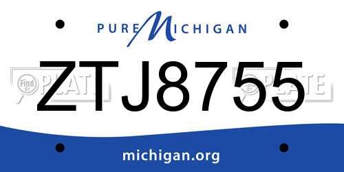ZTJ8755 Michigan License Plate