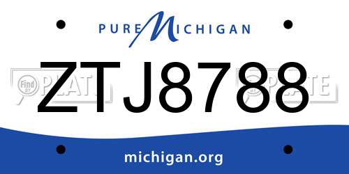 ZTJ8788 Michigan License Plate