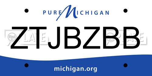 ZTJBZBB Michigan License Plate
