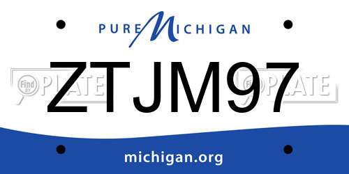 ZTJM97 Michigan License Plate