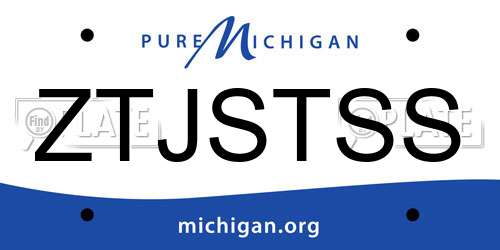 ZTJSTSS Michigan License Plate