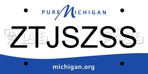 ZTJSZSS Michigan License Plate