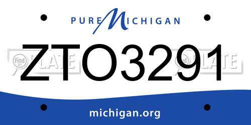 ZTO3291 Michigan License Plate